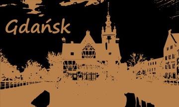Magnes drewniany 10x6cm - Gdańsk - na lodówkę