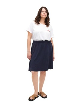 BAWEŁNIANY BIAŁY T-SHIRT NADRUK ZIZZI PLUS SIZE 253C 56