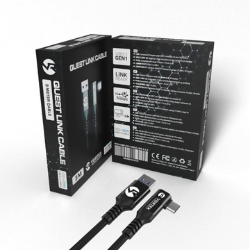 Kabel 3m od VortexVR USB-A do Meta Quest Link | do Quest 3S Quest 3 Quest 2