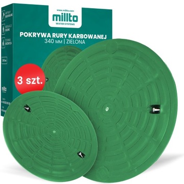 3x POKRYWA RURY KARBOWANEJ 340 MM TRZONOWEJ WŁAZ DEKIEL STUDNI STUDZIENKI