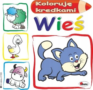 KOLOROWANKA MALOWANKA KOLORUJĘ KREDKAMI WIEŚ 1+