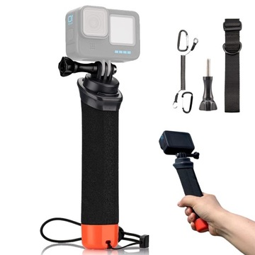 UCHWYT WYPORNOŚCIOWY DO KAMERY GOPRO Z PŁYWAKIEM REGULOWANA OPASKA CZARNY
