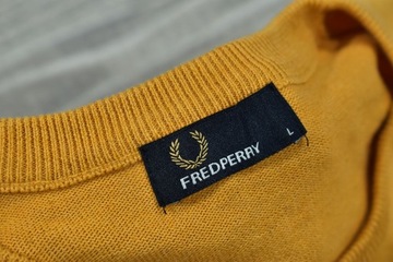 FRED PERRY Bawełniany Sweter Męski Premium / L