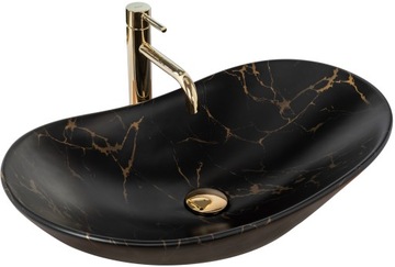 Umywalka Ceramiczna ROYAL MARBLE BLACK MATT - REA