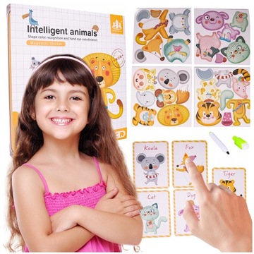 Montessori Układanka Magnetyczna 2D Edukacyjna PUZZLE MAGNETYCZNE KLOCKI