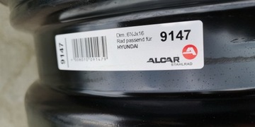 DISK OCELOVÝ ALCAR STAHLRAD KIA CEED / PRO HYUNDAI I30 6.5" X 16" 5X114.3 ET 51