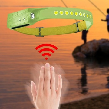 Reflektor zewnętrzny COB Latarka czołowa zielona 600mAh