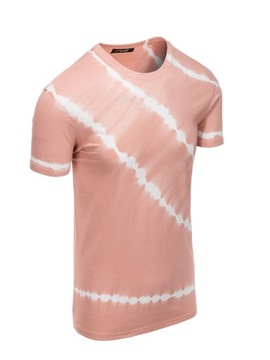 T-shirt męski bawełna TIE DYE różowy V2 S1622 M