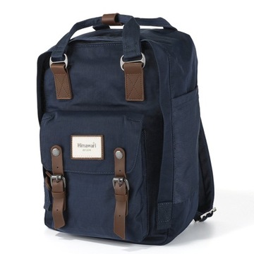 Plecak szkolny miejski outdoor Himawari HM188L na laptopa 13,3 14,1 granat