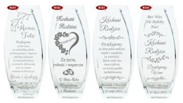 Стеклянная ваза с гравировкой 32 см BIRTHDAY ANNIVERSARY Свадебная годовщина новоселье