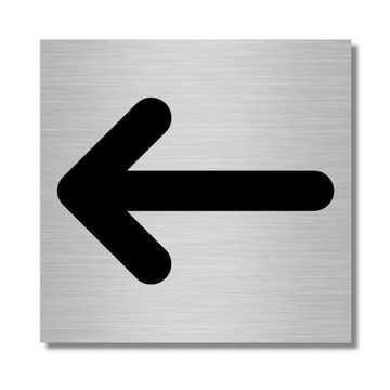 TABLICZKA ALUMINIOWA MAŁA STRZAŁKA W LEWO 10x10cm ZNAK PIKTOGRAM DRUK UV