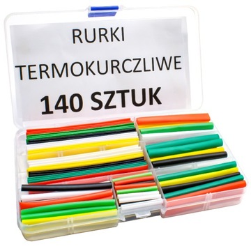 ZESTAW RUREK RURKI TERMOKURCZLIWE KOSZULKI OCHRONNE BOX 140 SZT KOLOROWE