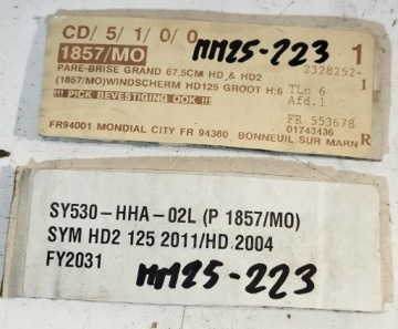 Монтажный комплект без лобового стекла SY530-HHA-02L SYM HD2 125 2011+ SYM HD 200 2004+