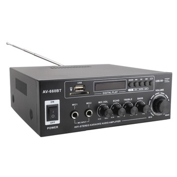 Динамик усилителя звуковой мощности со светодиодным дисплеем FM-стереорадио и антенной