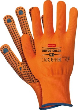 Rękawice robocze nakrapiane pomarańczowe r.9(L)