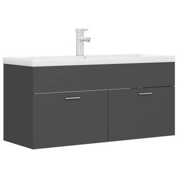Szafka z wbudowaną umywalką VidaXL 3071299 szara