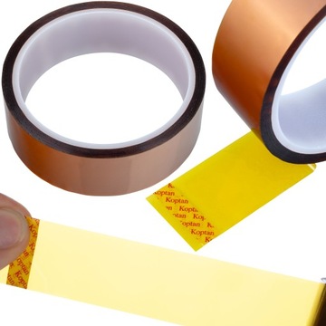 TAŚMA KAPTON KAPTONOWA OCHRONNA ODPORNA WYSOKIE TEMPERATURY 240C 50MM X 30M