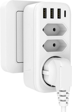 WTYCZKA DO GNIAZDA GAFILD Z 3x USB 1x PD 3 WEJŚCIA