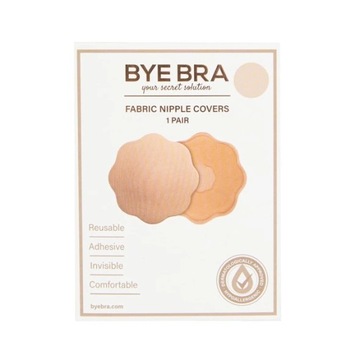 Kryty na bradavky - Bye Bra Fabric Nipple Covers Nude 1 pár