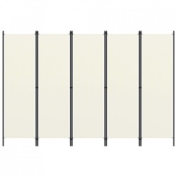 Экран vidaXL 5-панельный, кремовый, 250 х 180 см