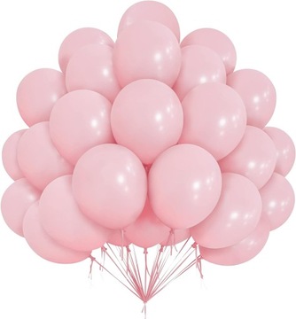 BALONY RÓŻOWE PASTELOWE PARTYDECO MATOWE ZESTAW URODZINY BABY SHOWER 100szt