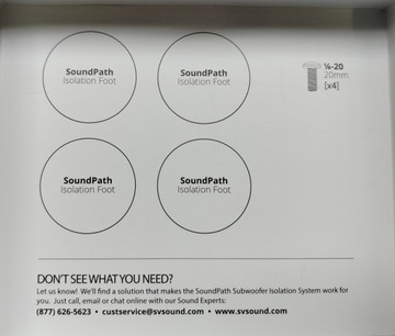 СИСТЕМА ИЗОЛЯЦИИ SVS Soundpath 4 ножки сабвуфера