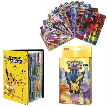 DUŻY ZESTAW 100 sztuk GX Karty POKEMON RÓŻNE+ALBUM