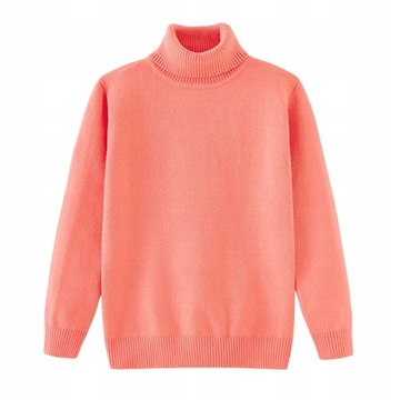 Prosty design jednokolorowy sweter dziewczęcy z dzianiny