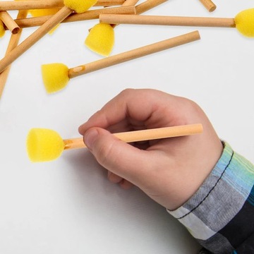 Кисть для рисования с губкой 40 шт.