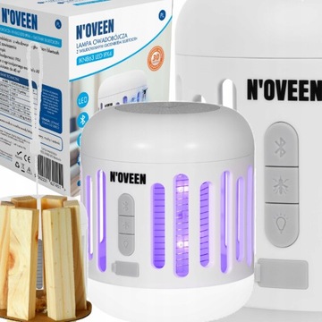 NOVEEN GŁOŚNIK BT I LAMPA OWADOBÓJCZA NA KOMARY MUCHY OWADY ĆMY PUŁAPKA USB