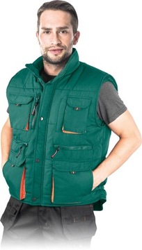 Bezrękawnik ochronny OCIEPLANY męski kamizelka 10 kieszeni KORMORAN2 2XL