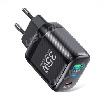 SZYBKA ŁADOWARKA KOSTKA DO ŁADOWANIA TELEFONU PD 35W USB C 2 PORTY