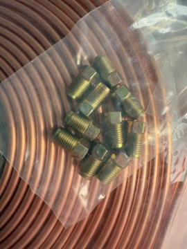 Медная трубка для тормозных проводов, диск 10м + 10шт наконечников M10x1