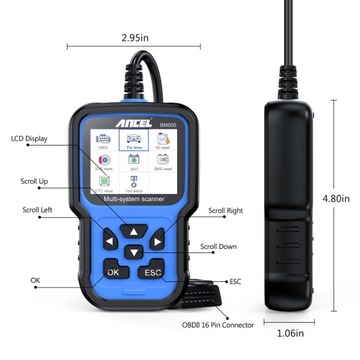 ANCEL BM500 OBD2 skaner do E93 E65 Airbag EPB