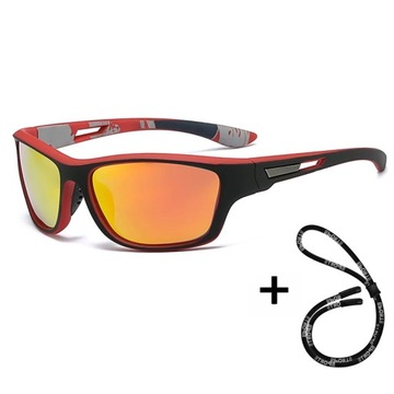 Okulary przeciwsłoneczne sportowe UV400 unisex Czerwone