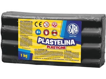 PLASTELINA LUZ NA KILOGRAMY 1KG ASTRA CZARNA