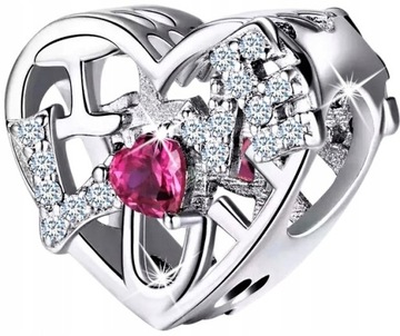 CHARMS SERCE I LOVE YOU MIŁOŚĆ ZAWIESZKA KORALIK