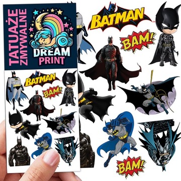 TATUAŻE ZMYWALNE DLA DZIECI DZIECIĘCE BATMAN WZORY JAKOŚĆ