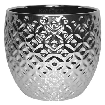 Osłonka CERAMICZNA Kula srebrna Glamour Ø 14 cm
