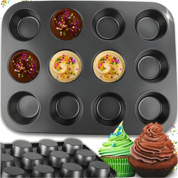 FORMA SILIKONOWA DO PIECZENIA BABECZEK MUFFINEK FOREMKI 12 OTWORÓW