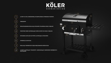 Садовый угольный гриль KOLER EMBER CH1 ЧУГУННЫЕ решётки для пиццы КАМЕННАЯ тарелка
