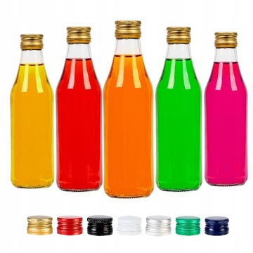 100X BUTELKA SOK 250ML NA SOK SOKI WINO + ZAKRĘTKI