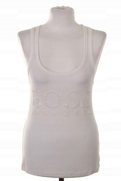 HUGO BOSS TOP KREMOWY CEKINOWY NAPIS 36 38 Extra