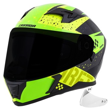 + CZARNA SZYBA KASK MOTOCYKLOWY CASSIDA 3 DRFT M