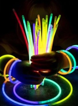СВЕТЯЩИЕСЯ ФЛУОРЕСЦЕНТНЫЕ ХИМИЧЕСКИЕ БРАСЛЕТЫ 100 шт.