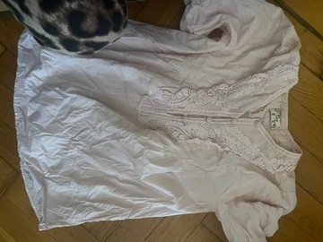 Pudrowa koszula boho haft m 38 Pull&Bear