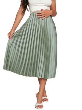 SHEIN ПЛИССИРОВАННАЯ ЮБКА ДЛЯ беременной, ЗЕЛЕНАЯ, 46 LOA