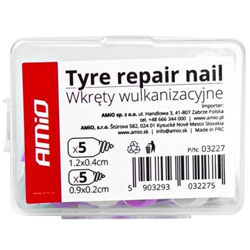 Комплект для ремонта шин автомобиля: 30 винтов + шило и 5 шнуров