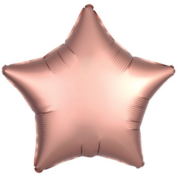 Balon foliowy Gwiazdka Różowe Złoto Rose Gold matowy PREMIUM 43 cm