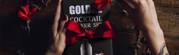 Zestaw Barmański GOLDGE Shaker do Drinków 18 częściowy + drewniany stojak